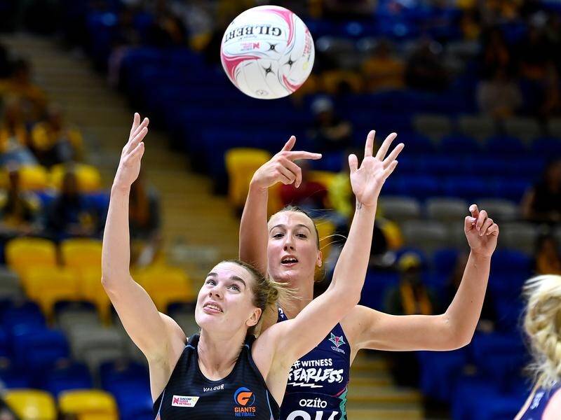 Melbourne's Emily Mannix (rear) is hoping for another big Super Netball game against the NSW Swifts.