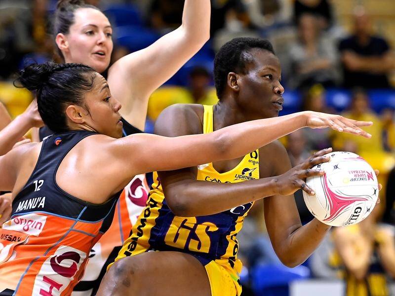 Giants defender Kristiana Manu'a was sent off in the narrow loss to the Sunshine Coast Lightning.