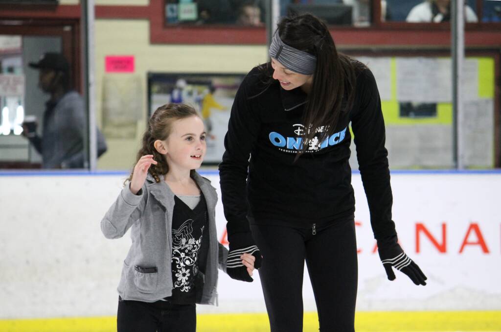 Wallsend’s Elsie Hemsworth, 7, learns some new tricks on the ice.
