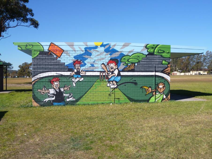 One of the new murals at Bahloo Reserve, Windale.