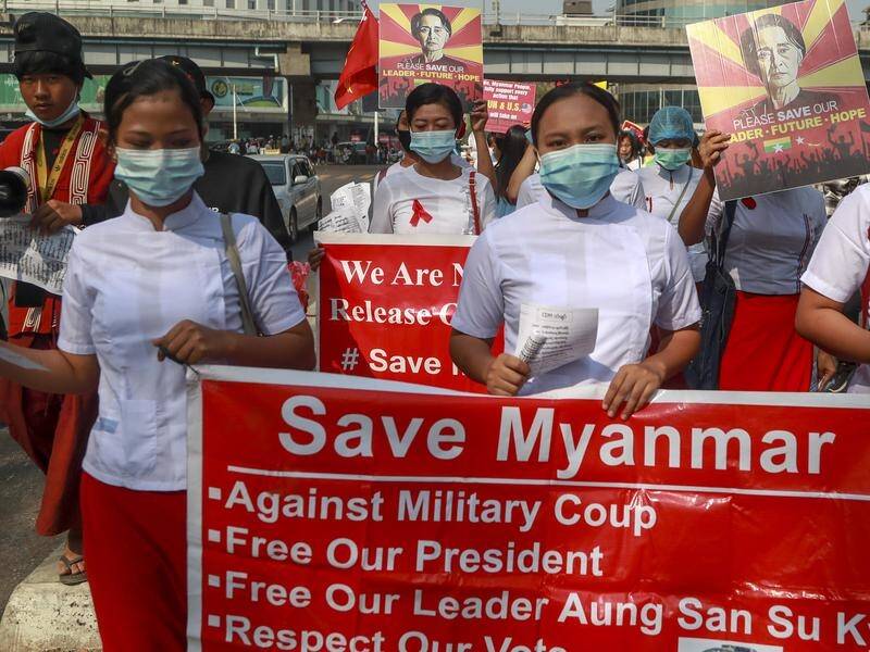 Myanmar's foreign minister has flown to Thailand amid regional concern about the country's coup.