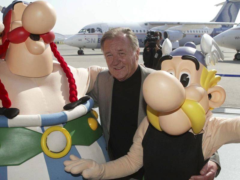 Illustrator Albert Uderzo (C) and Rene Goscinny came up with the idea of Asterix in 1959.