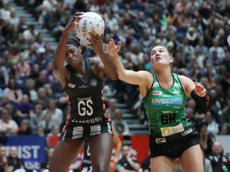 Fit again West Coast Fever captain Courtney Bruce (R) is relieved by her netball World Cup selection
