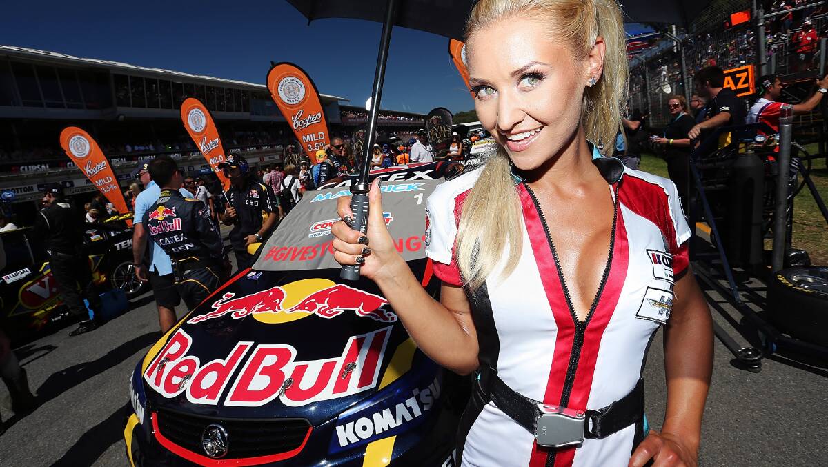 Clipsal 500 grid girl pictured before race three of the V8 Supercars Championship Series in Adelaide. Picutre: Getty