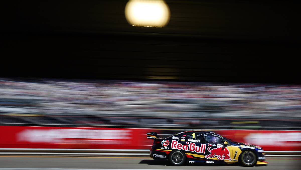  Jamie Whincup drives the #1 Red Bull Racing Australia Holden during practice for the Clipsal 500. Picture: Getty