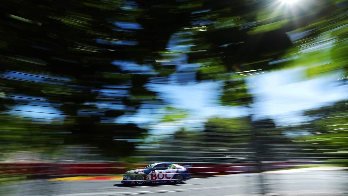 Jason Bright drives the #8 Team BOC Holden during practice for the Clipsal 500 which is round one of the V8 Supercar Championship Series at the Adelaide Street Circuit.. Picture: Getty
