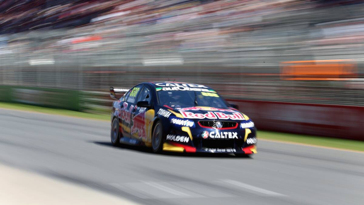 Craig Lowndes drives the #888 Red Bull Racing Australia Holden during qualifying for the Clipsal 500. Picture: Getty