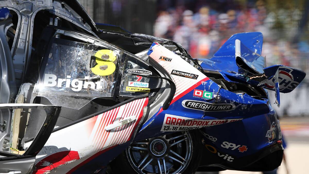 The car of Jason Bright of the #8 Team BOC Holden during is pictured during race three of the V8 Supercars Championship Series at the Clipsal 500. Picture: Getty