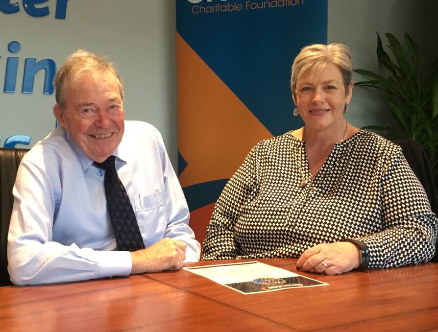 GREATEST: Bernadette Rennie with Greater Charitable Foundation chairman Ian Nelmes. Ms Rennie has worked on fundraising efforts for the McGrath Foundation and Harry Meyn Foundation. Picture: Glen Hawke