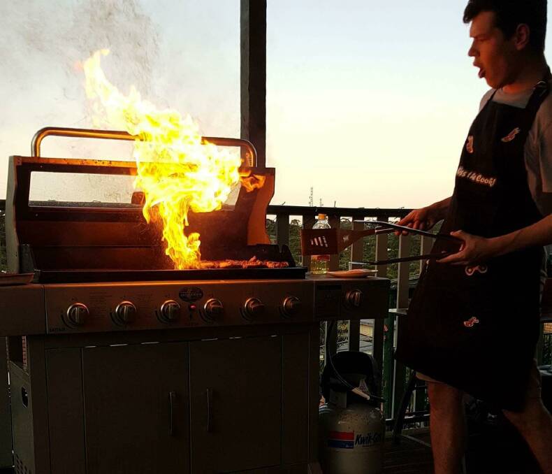 FIRE: Dominic might try barbecuing spaghetti bolognese eventually.