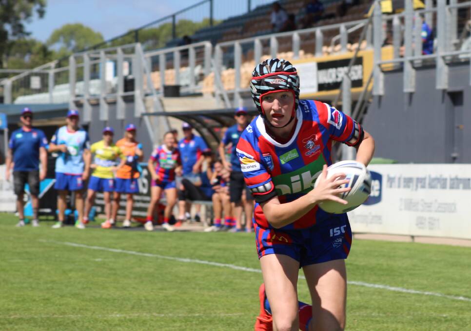 FORWARD: The Knights are looking towards a top four finish in their inaugural season in the Tarsha Gale Cup; pictured is Eleanor Russell scoring. Picture: Isaac McIntyre