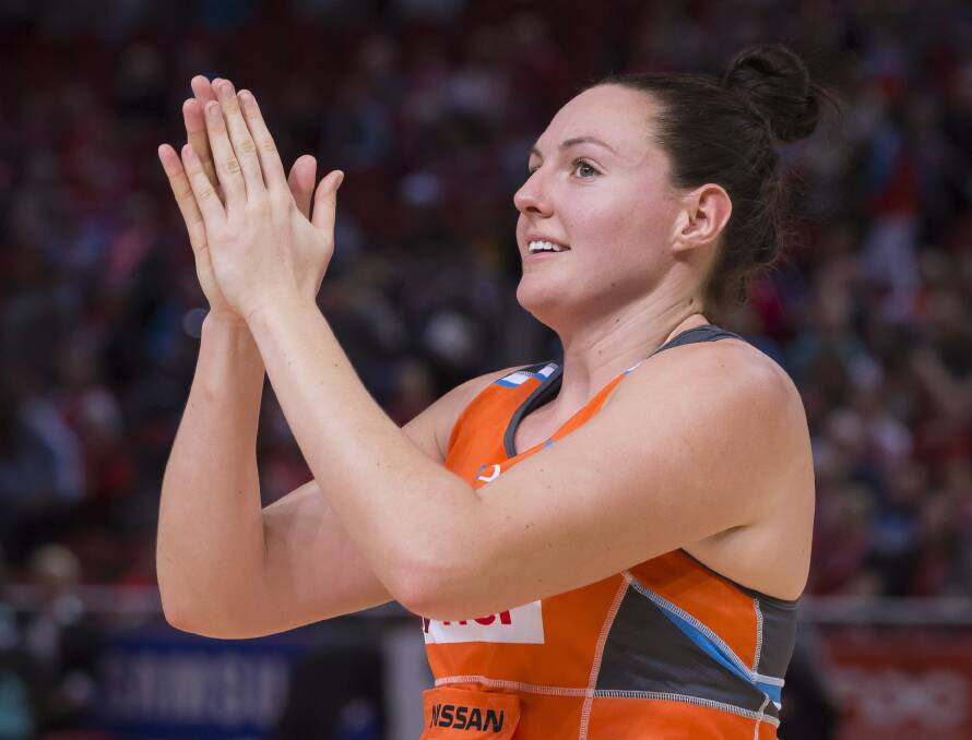 STALWART: Newcastle's Sam Poolman will march out in GWS colours against the Adelaide Thunderbirds on Sunday, recording her fiftieth game in Australia's top netball competition. Picture: AAP