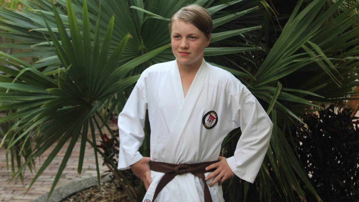 KARATE KID: Naz O’Connor is just 13-years-old, but he's already excelling in multiple martial arts fields, and is bound for an international tournament in Florida. Picture: Isaac McIntyre
