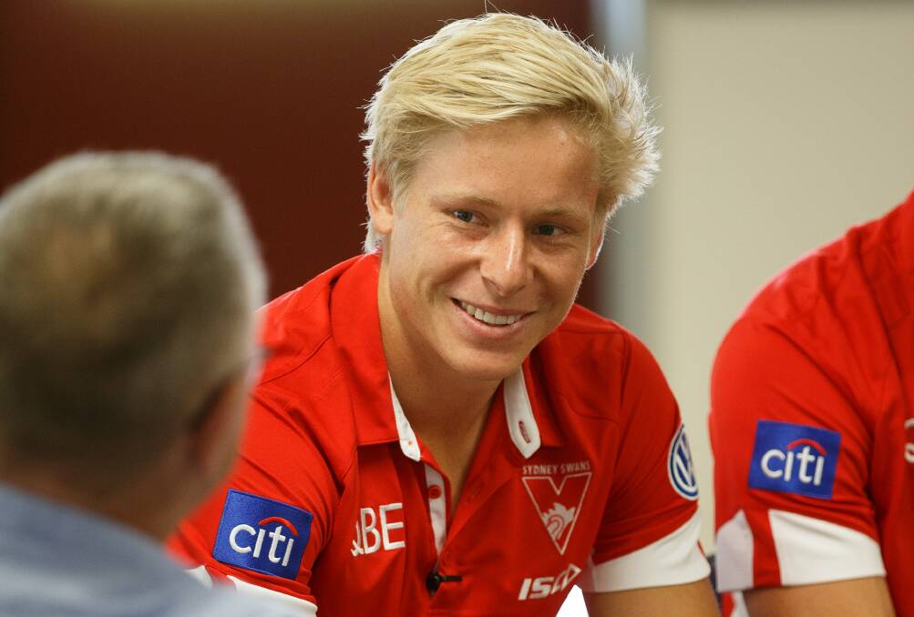 FORMER HAWK: Sydney Swans' Isaac Heeney played his junior footy with Black Diamond AFL club Cardiff, and often returns to the club he considers 'family'. Picture: Max Mason-Hubers