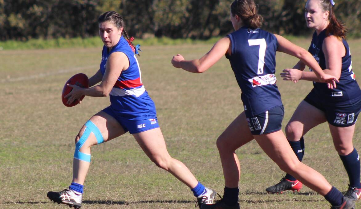 Amy Pittman has been a key player in Warners Bays' campaign, kicking 21 goals in 12 games, including one in the club's upset over the Stars in Round 14.