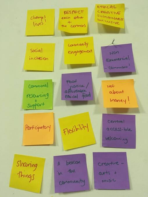 PINNED: The future aims of The Commons were written down at the meeting held last week. Picture: Facebook.