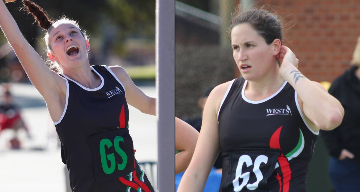 NEWY COMBO: Tarsha Hawley and Maddie Taylor combined for a "strong" first half in Heart's seven goal victory against the Panthers. Pictures: Isaac McIntyre