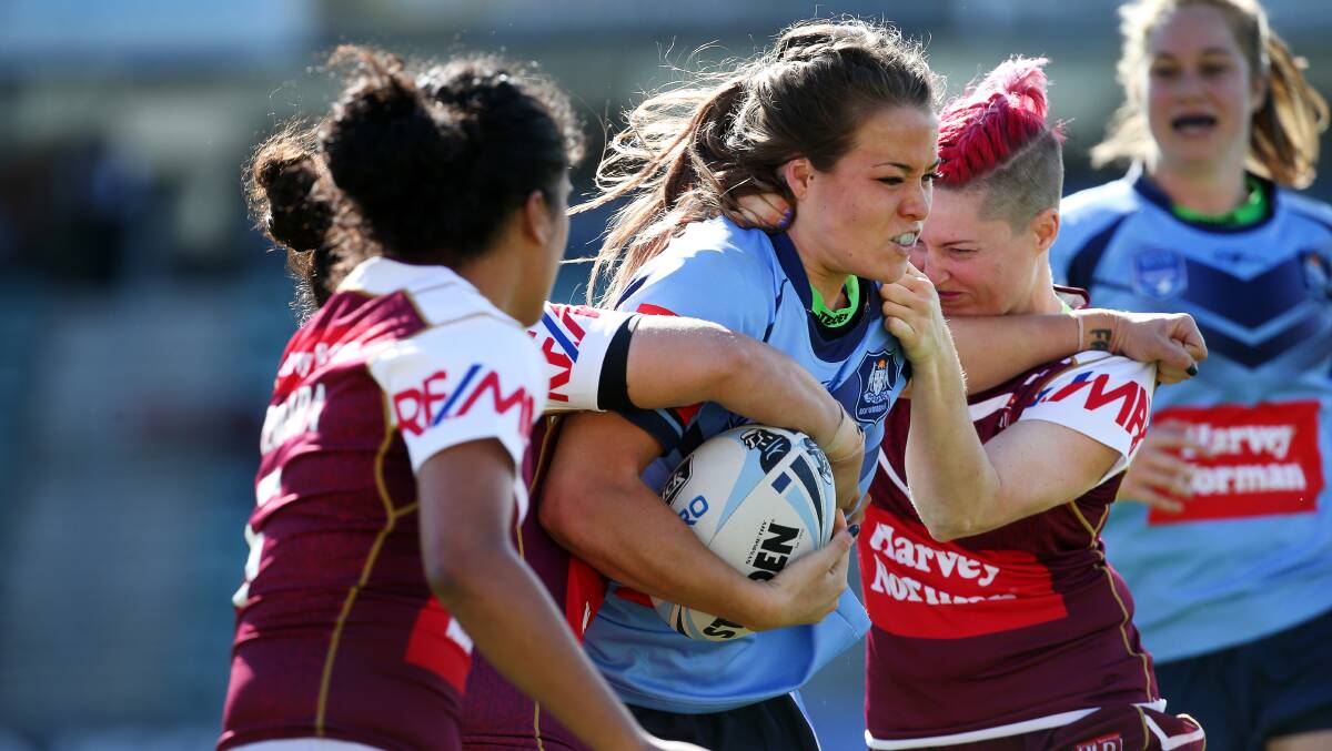 BLEEDING BLUE: Isabelle Kelly has been named in the centres for the upcoming interstate challenge. Picture: Sylvia Liber