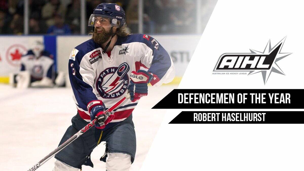 FEAR THE BEARD: Robert Haselhurst was recognised as the best defencemen in the league for 2017, in part due to his eight goals and nine assists in 28 games. Picture: theaihl.com
