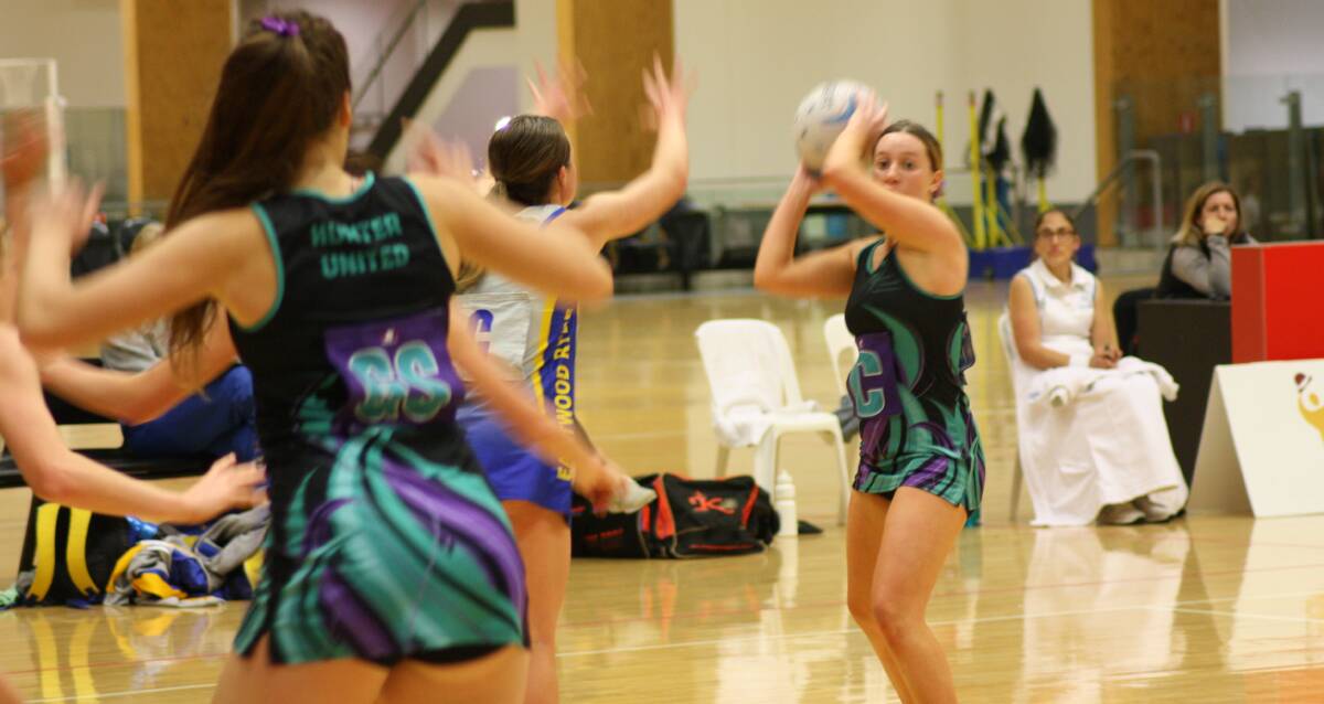 Erika Simpson lead from the front for the Hunter United Diamonds, running the game from centre and wing defence and providing a number of key turnovers. Picture: Ngaio Stobbs