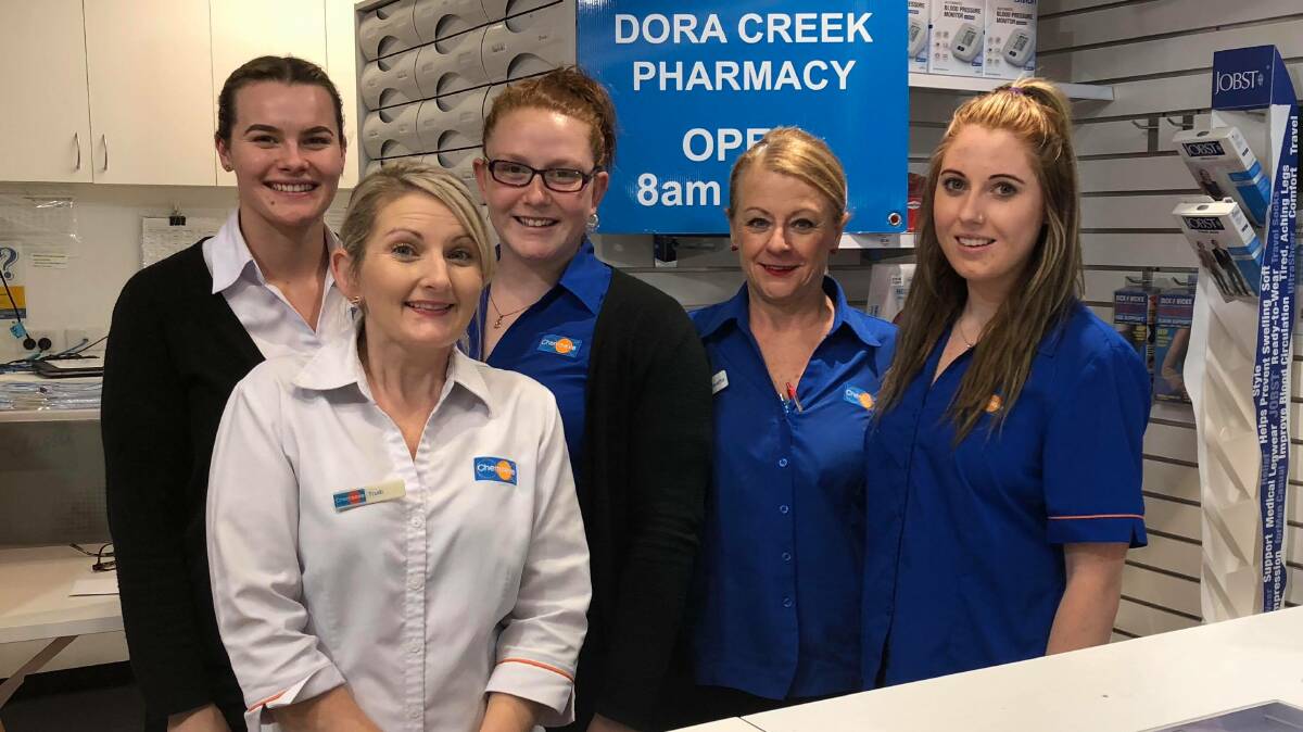 DRY: Brooke Davies, Trudy Wood, Carlie Harvey, Lynnette Baigent and Amy-Lee Lawrence have all given up alcohol for July at the Dora Creek Pharmacy.