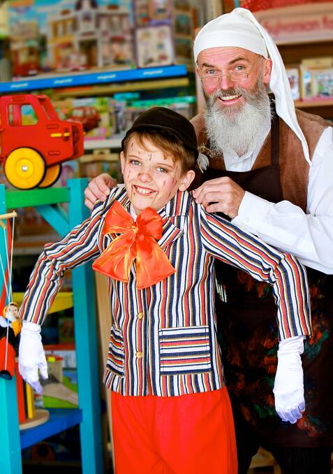 FAMILY COMBO: James and Steve Bernasconi, who are playing Pinocchio and Geppetto in the Young People's Theatre production of the old Carlo Collodi novel.