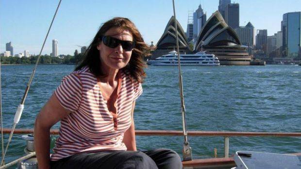 Susan Neill-Fraser aboard the yacht where her partner Bob Chappell was last seen. Picture: Facebook 