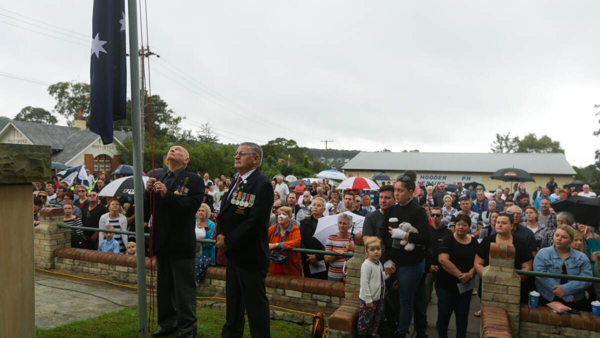 Anzac Day service at West Wallsend. Pictures: Jonathan Carroll