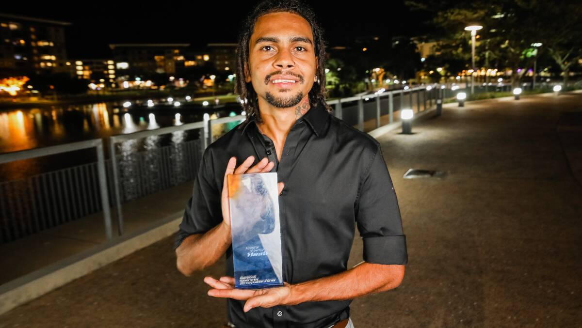 Stuart McGrath with his NT award. Picture: supplied by australianoftheyear.org.au