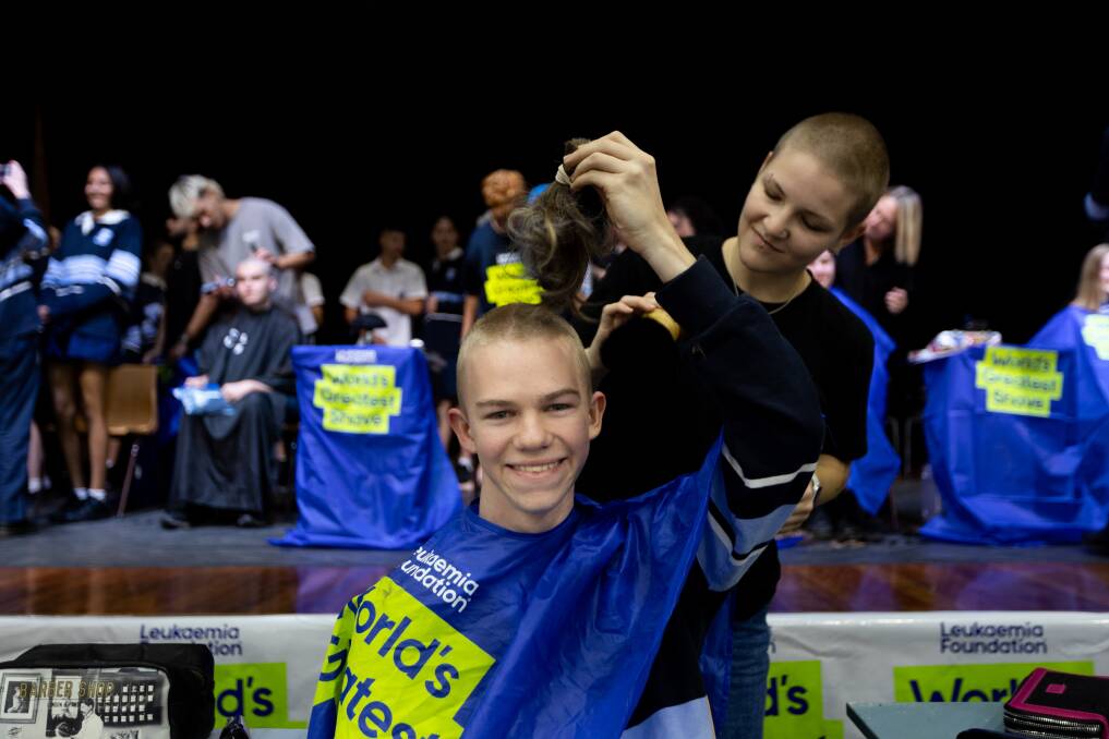 World's Greatest Shave at Merewether High School, pictures by Jonathan Carroll,