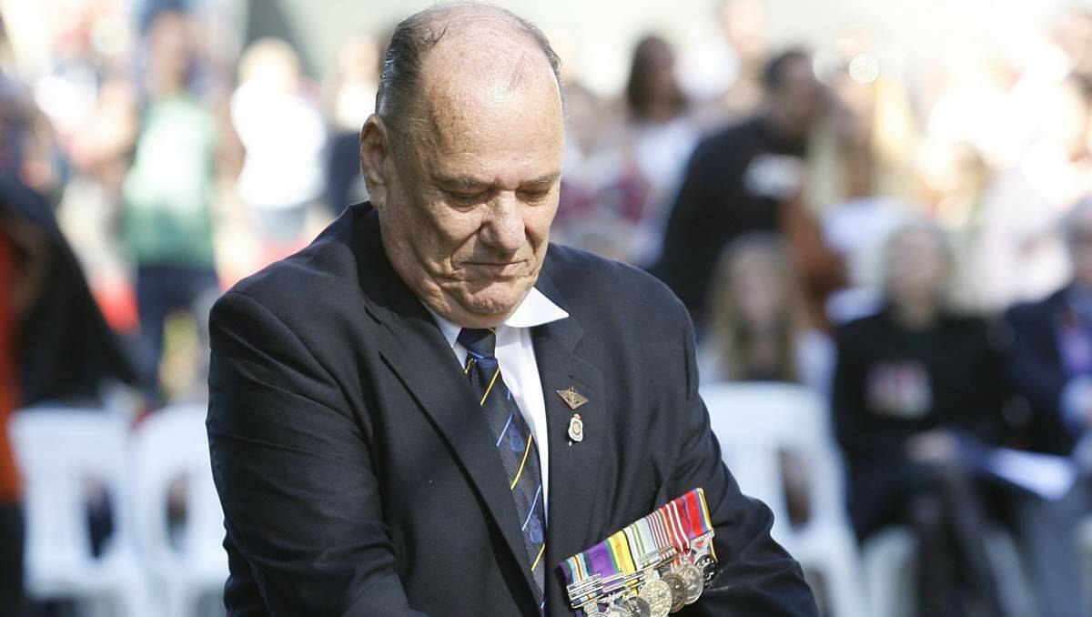 REMEMBERED: RSL Sub-Branch district council president Doug Wallace on Anzac Day last year.