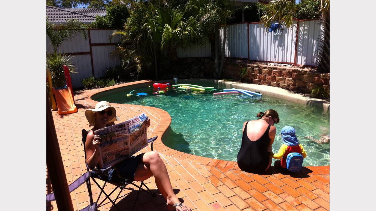 PHONE 1900915332: To vote for  Lynne Brodie, of Charlestown, photo of The Star at home by the pool.