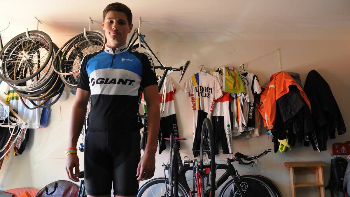 TALENTED: Kai Chapman, 13, in his Cardiff Heights home garage. Picture: Mark Connors