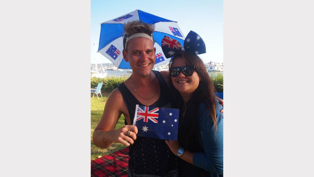 Jordan Simpson of Cardiff with Rochelle Simpson of Cardiff at the Lake Macquarie Festival, Speers Point on Australia Day