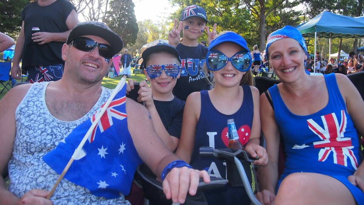 I was a family day for Karl Dietrich of Cardiff South with Jakob Miller-Dietrich, 10, Johnathan James, 7, Tahlia Miller-Dietrich and Vanessa Miller at the Lake Macquarie Festival, Speers Point on Australia Day.